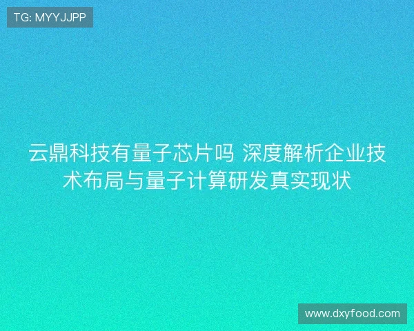云鼎科技有量子芯片吗 深度解析企业技术布局与量子计算研发真实现状